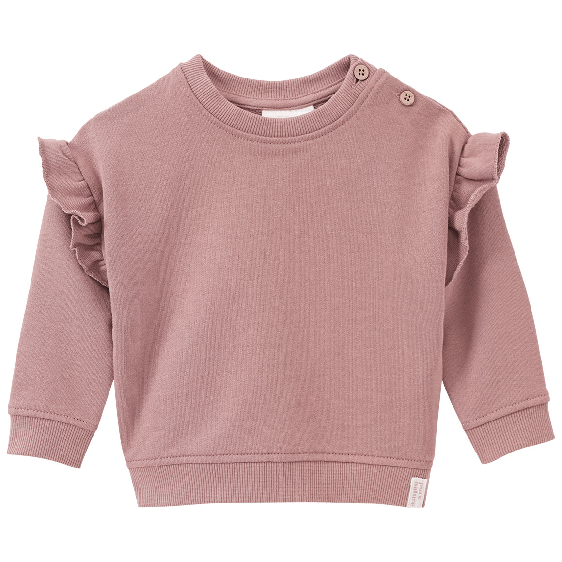 Topomini Pure Collection Baby Sweatshirt mit Volants puderrosa
