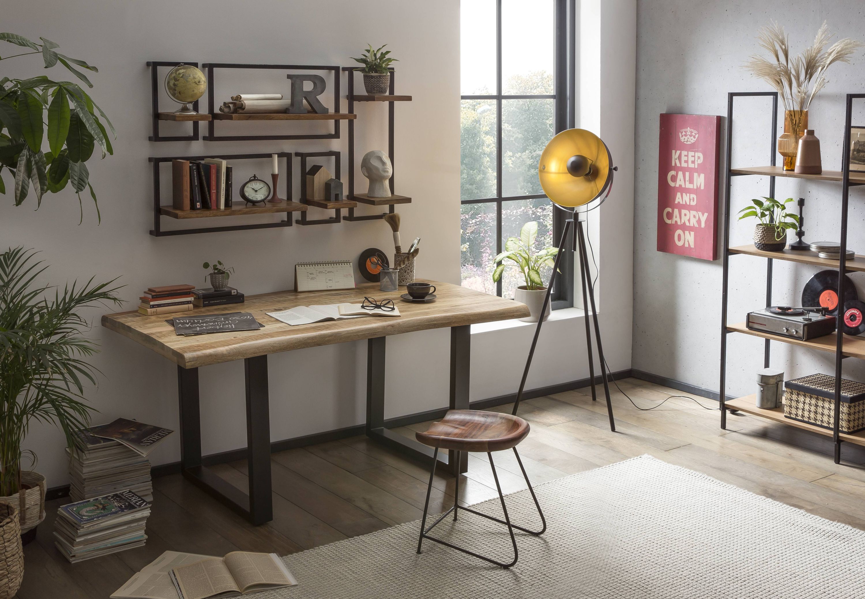 Tisch 240x100 Mango Metall Holztisch Esstisch Speisetisch Küchentisch Esszimmer