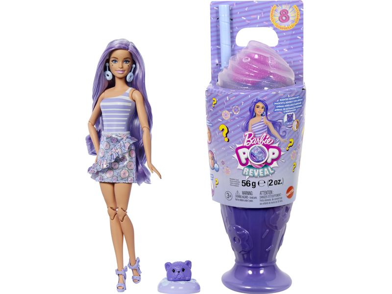 Barbie Puppe Pop! Reveal Treats Series Purple assortiert Set aus Puppe und Zubehör