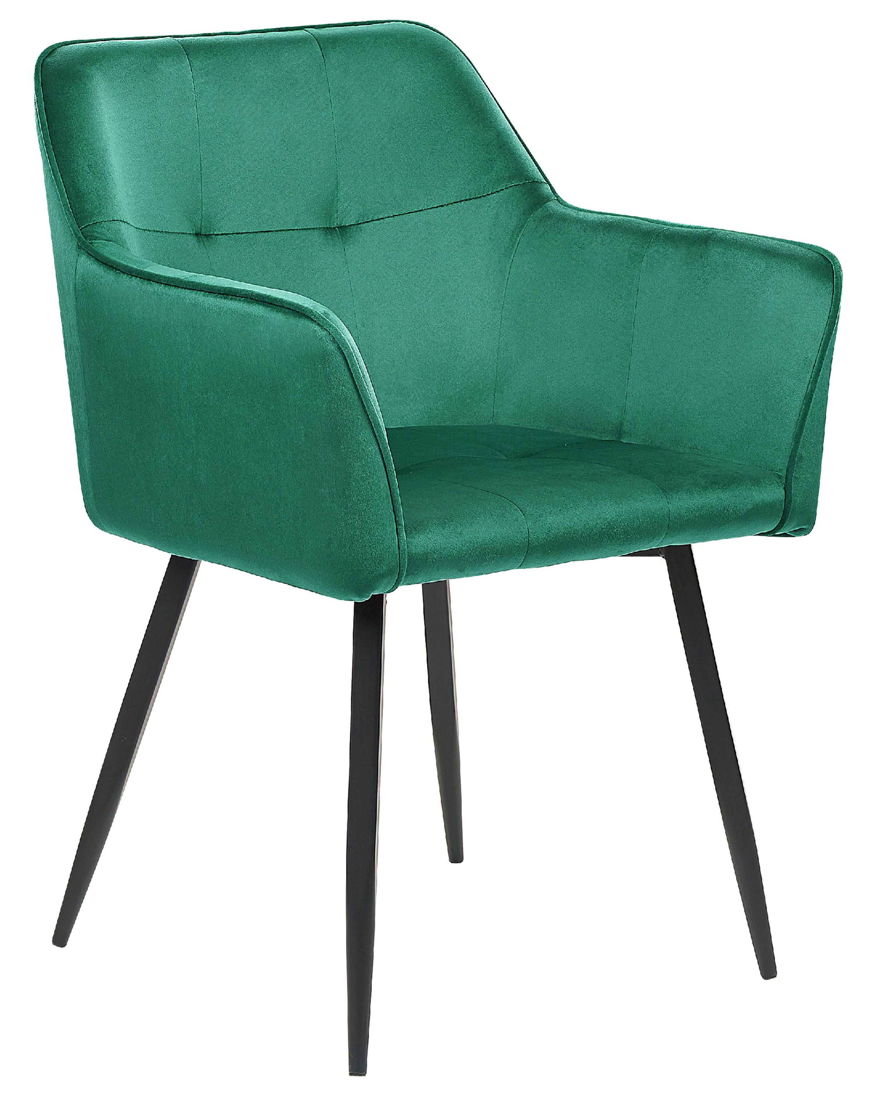 Set van 2 eetkamerstoelen JASMIN Fluweel Smaragdgroen