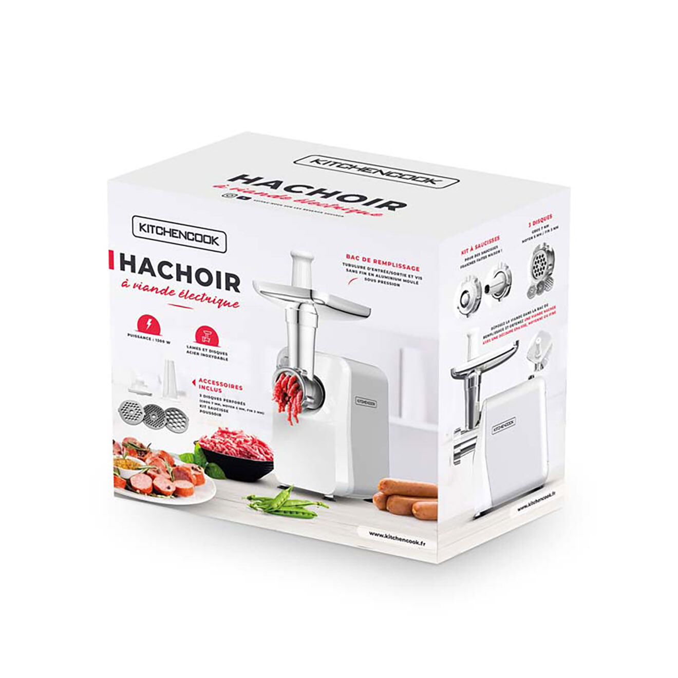 Kitchencook Hachoir à viande électrique mg1300 noir