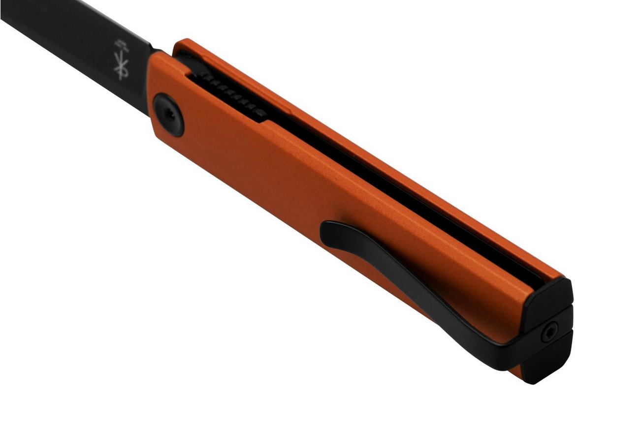 Fox Knives Chnops, FX-543 ALO, Orange Aluminum, Black Becut zakmes, Riccardo Gobbato design