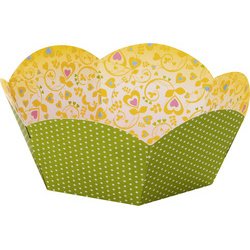 Panier pour cadeaux en carton imprimé, diamètre 145 mm
