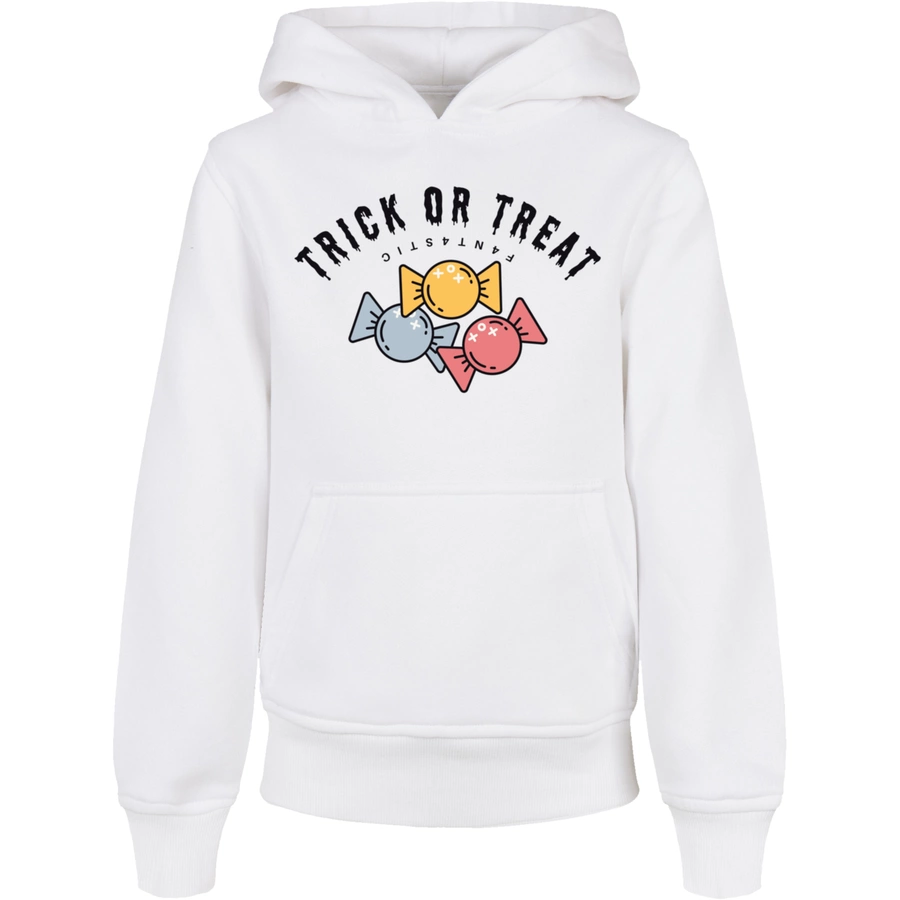 F4NT4STIC Basic Kids Hoodie Trick Or Treat Halloween weiß