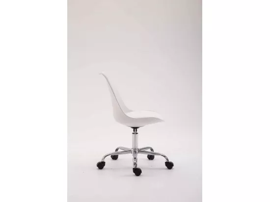 Chaise de bureau - Plastique & Métal chromé - Blanc - Toulouse