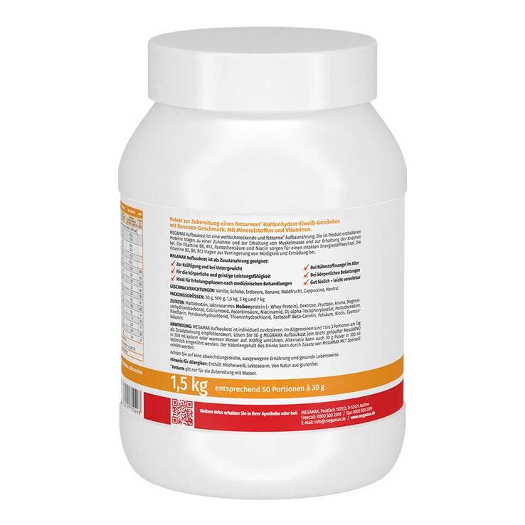 Megamax Aufbaukost Banane Pulver, 1.5 kg