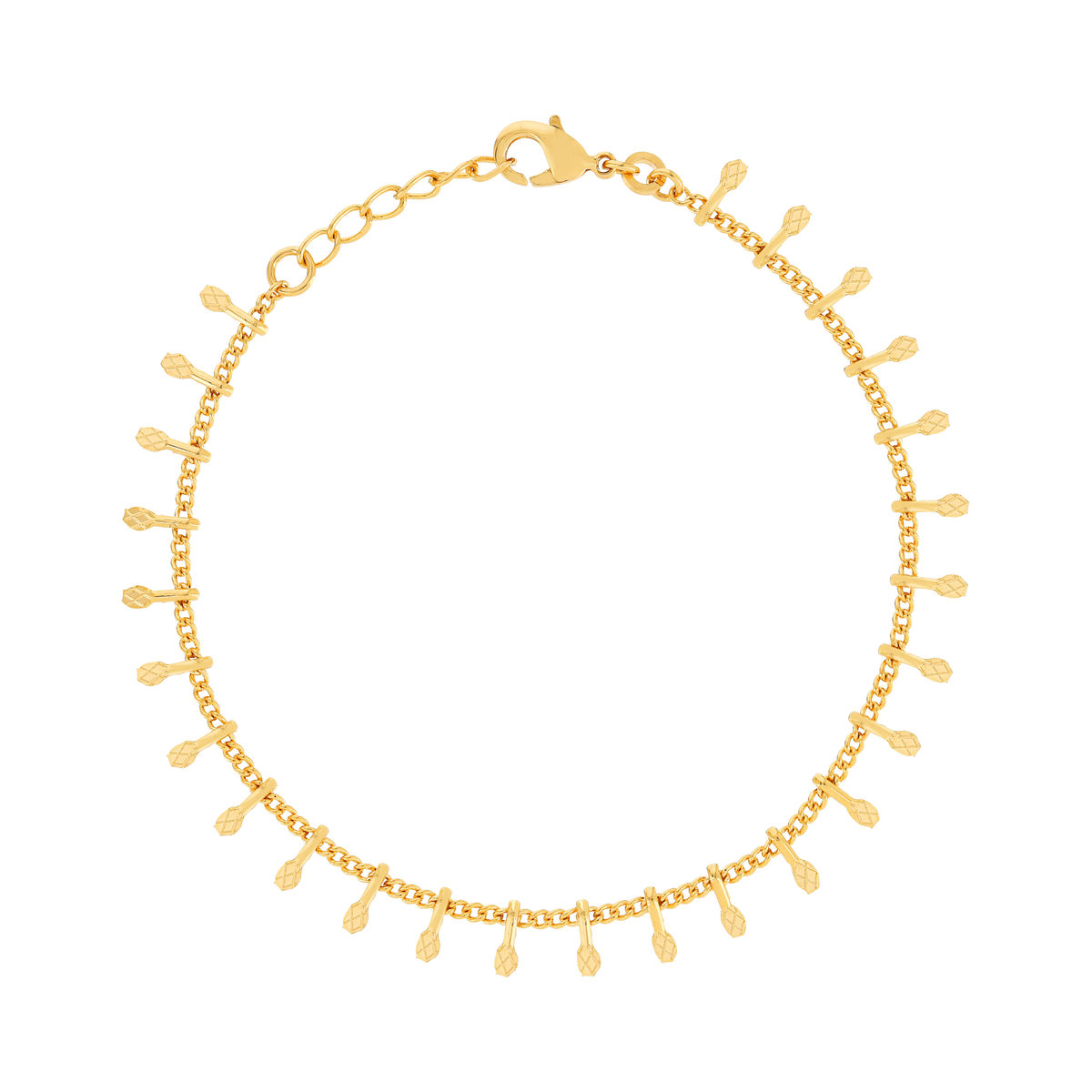 Bracelet plaqué or 16 à 18 cm