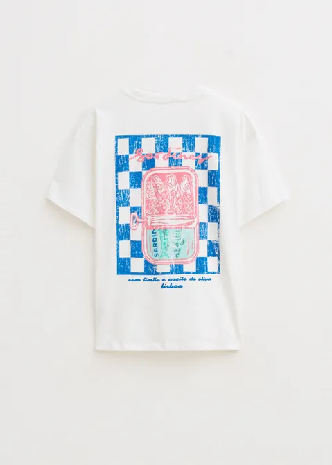 T-shirt met print summer blauw (BLW.K)