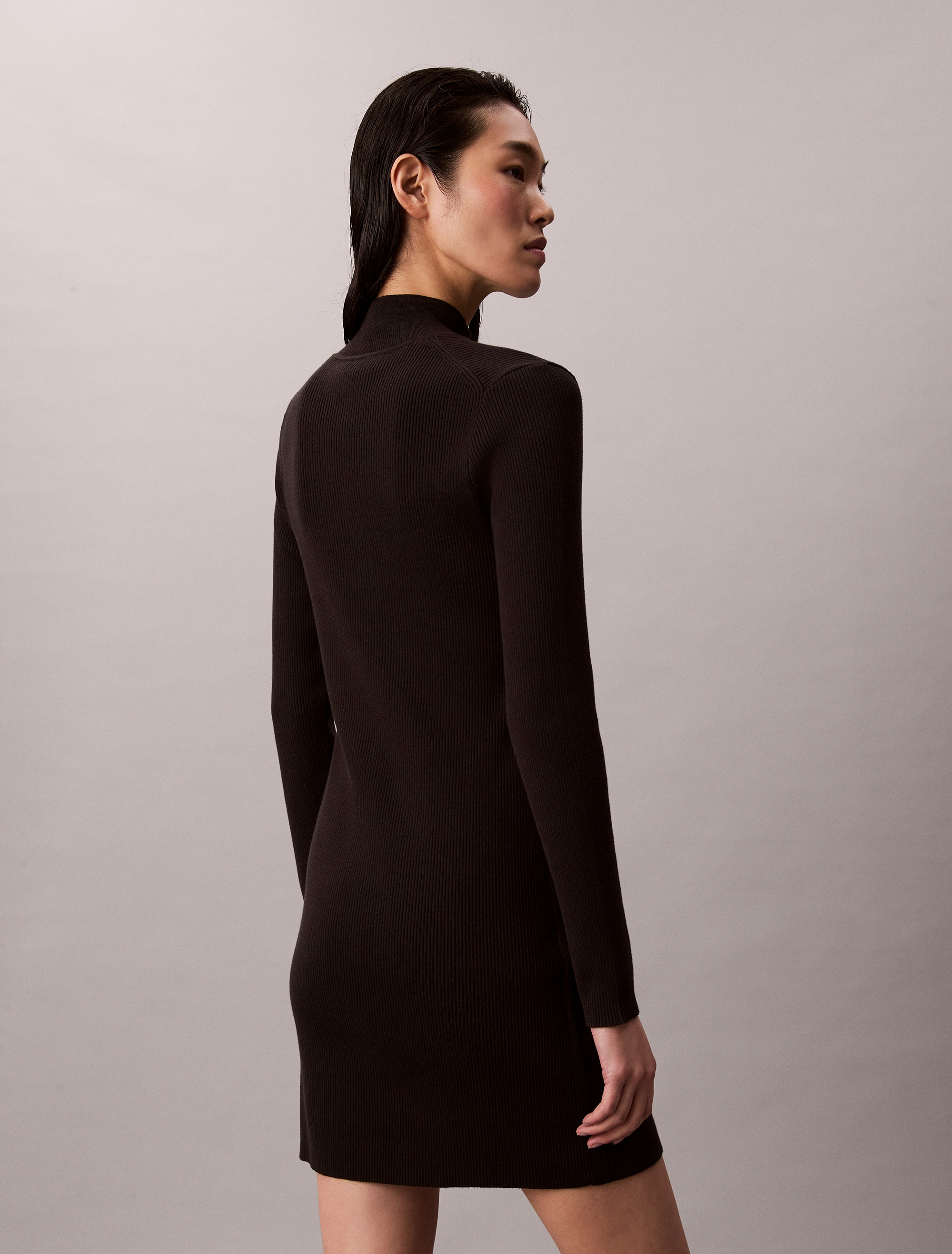 Calvin Klein Jeans Strickkleid »LS T NECK MINI DRESS« Ohne Tasche Mit Rundhalsausschnitt, figurbetont