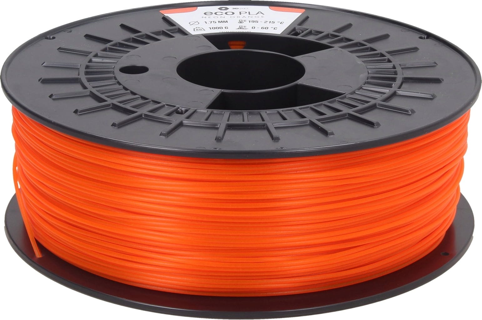 3DJAKE  ecoPLA Neon Orange, 1,75 mm / 1000 g    Allround PLA Filament zu einem unschlagbaren Preis in Neon Orange