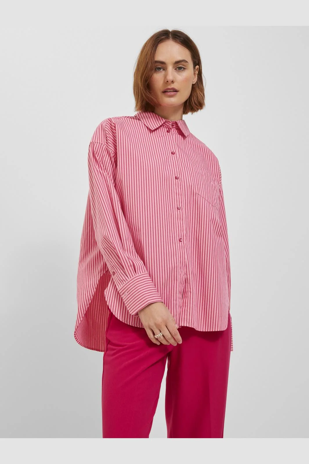 Jjxx Jxjamie Ls Relaxed Poplin Shirt 4235856 cerise stripe