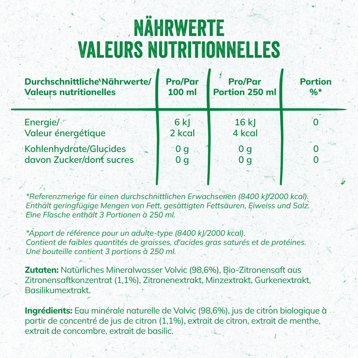 Volvic Essence Minze & Gurke 6x75cl -450cl