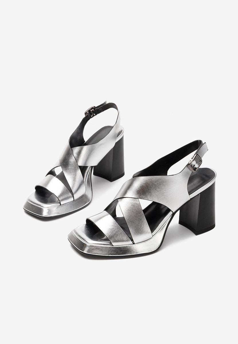 Sandales en cuir femme argent Sianna