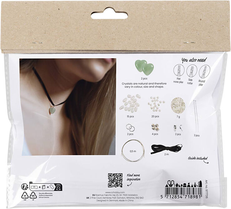 Creativ Company Mini DIY Kit Smykker, Aventurin hjerte