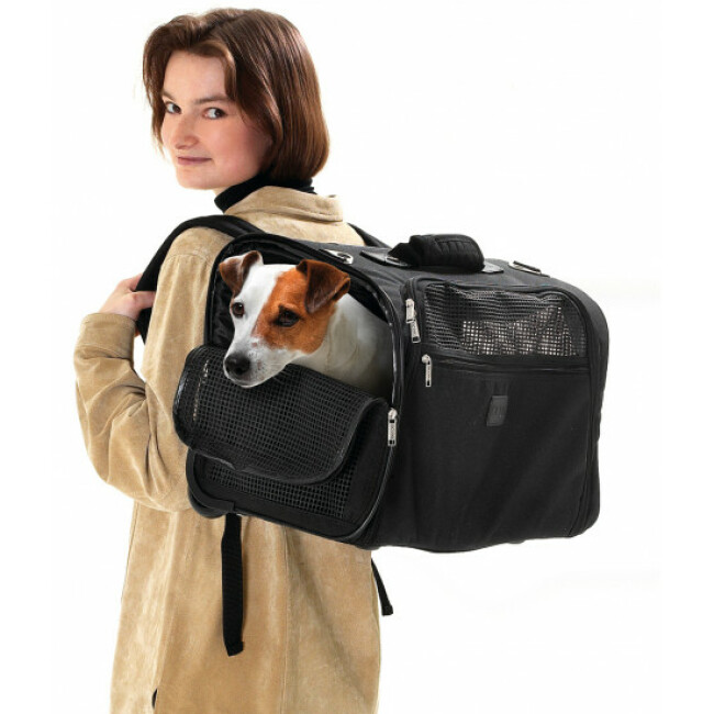 Sac de transport noir Smart Flamingo pour chiens