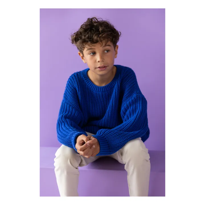 Yuki Pull Chunky Coton Bio | Bleu