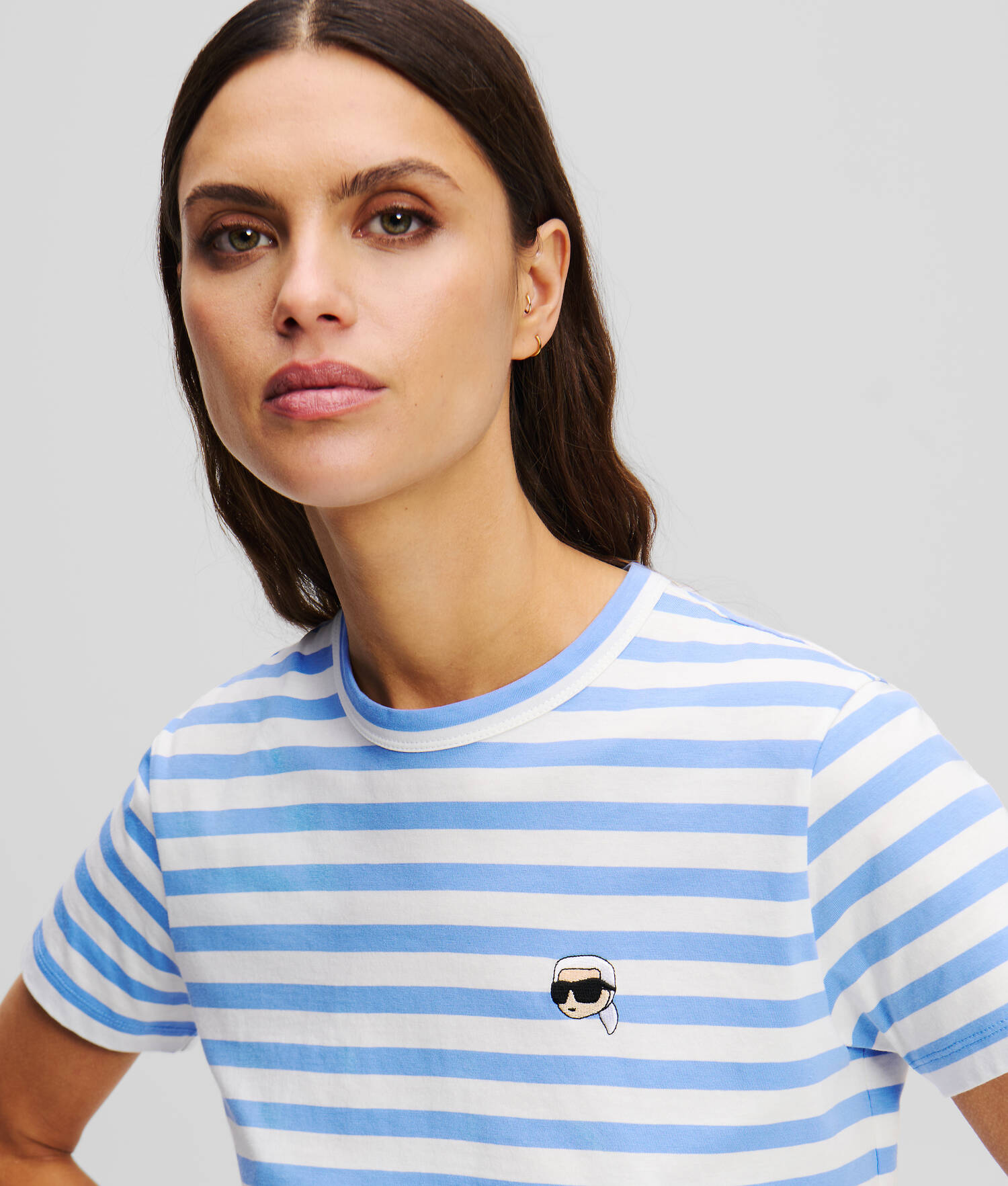 T-SHIRT BOXY À RAYURES IKON - Rayure ultra-marine-crème