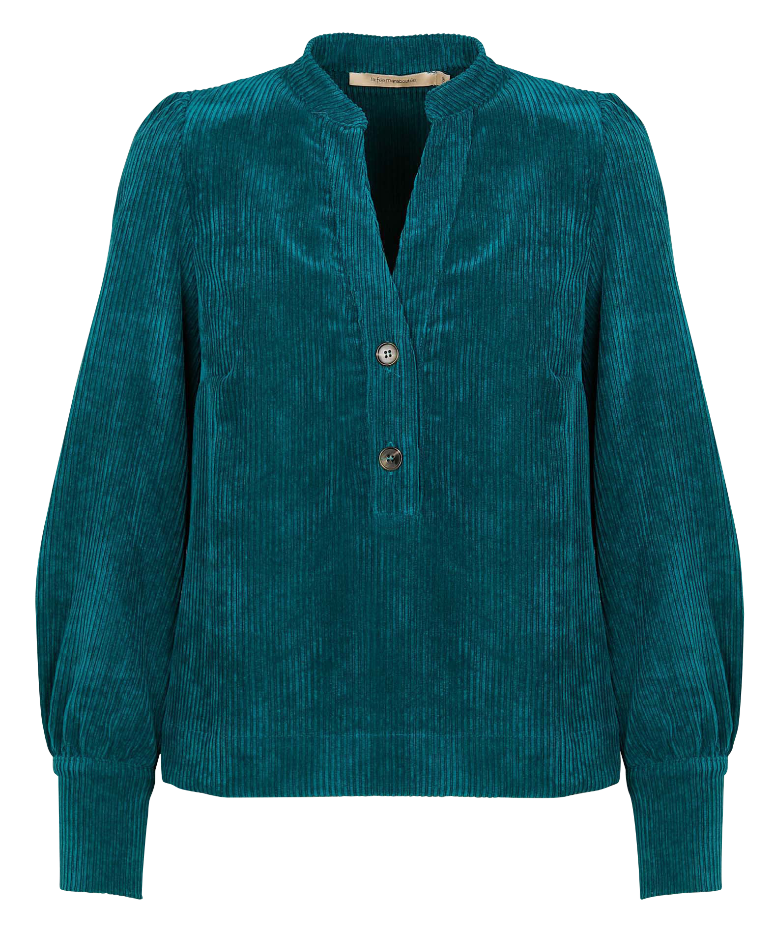 Chemise col tunisien| Bleu