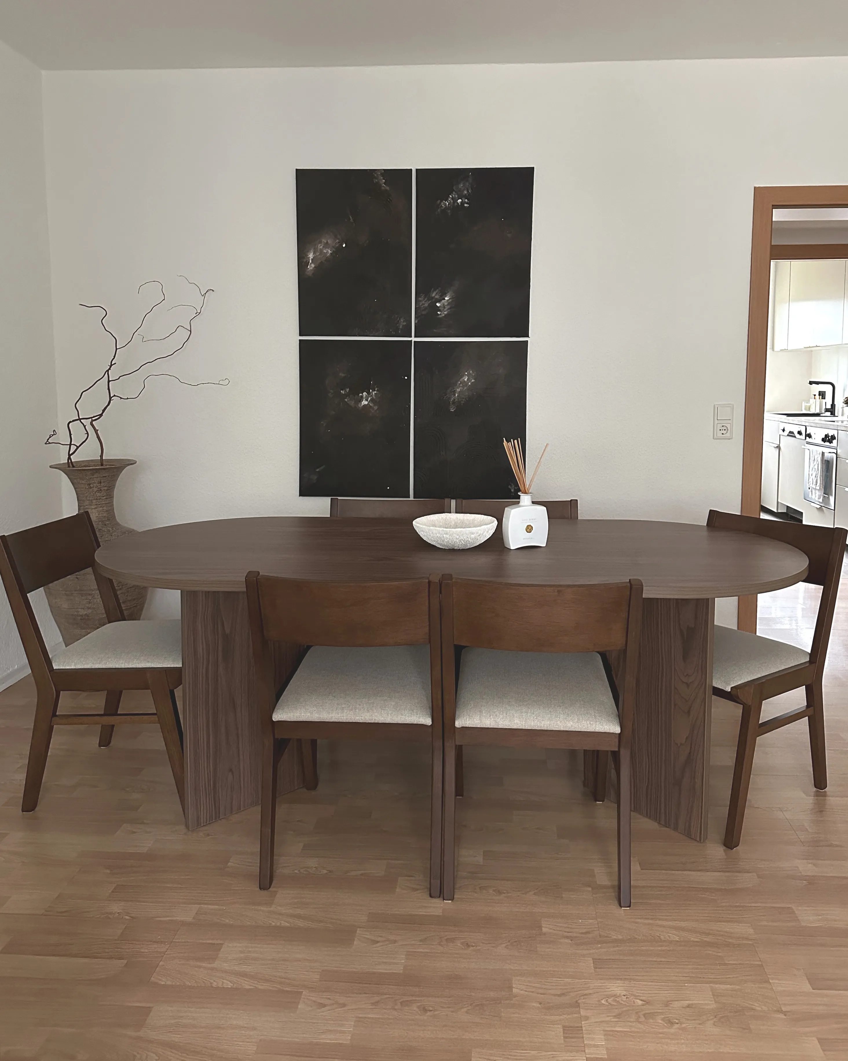 Set van 2 eetkamerstoelen ENOLA Hout Lichtbeige