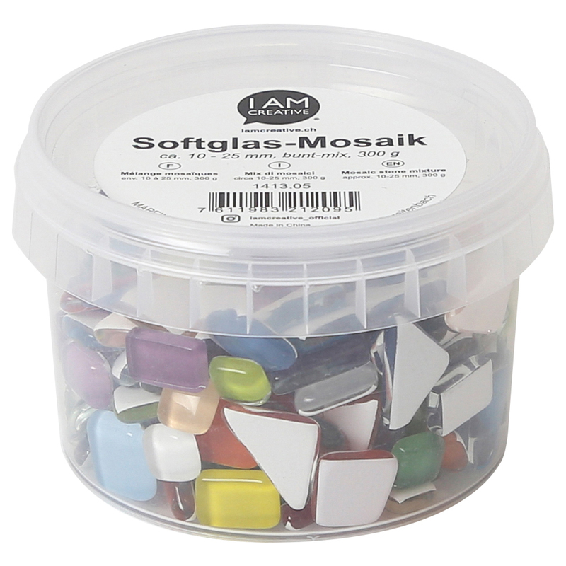 I AM CREATIVE Softglas-Mosaik bunt-mix, 300 g