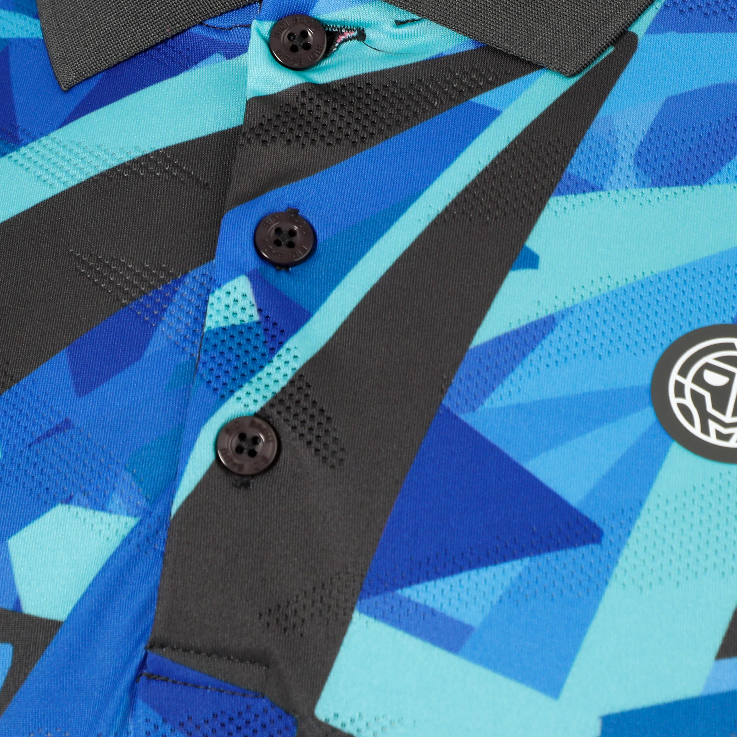 BIDI BADU Spike Polo Hommes - Gris Foncé, Bleu