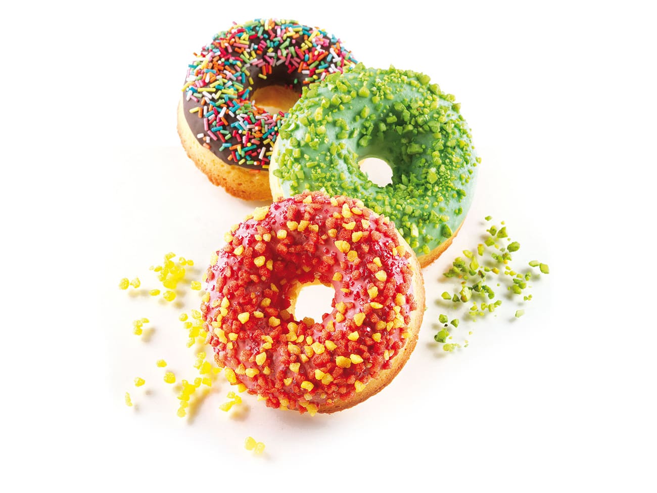 Moule silicone Silicon Flex - 6 donuts Ø 7,5 cm - 30 x 17,5 cm - Silikomart
