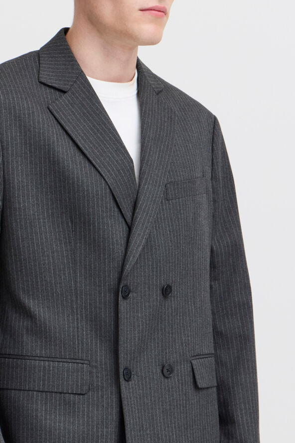 Casual Friday CFBRUCE pinstriped relaxed blazer Dark grey melange