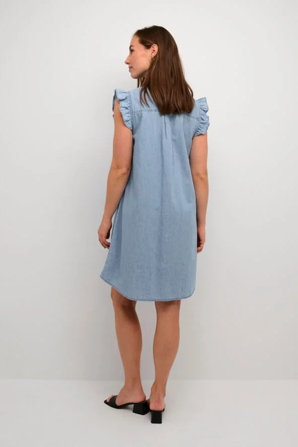 Culture CUaurelia Short Dress Light blue wash