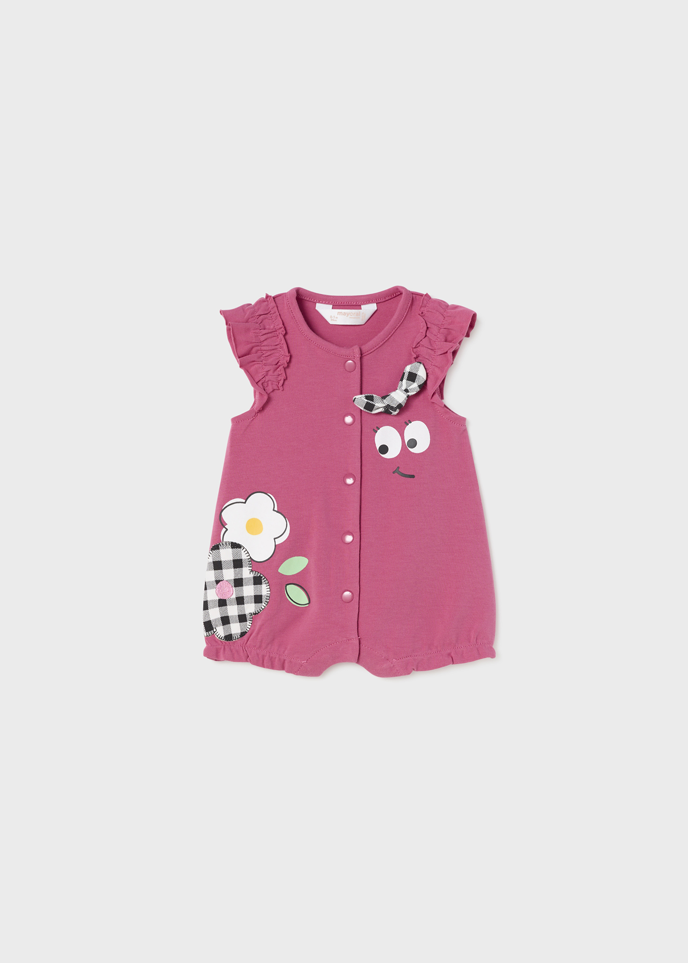 Conjunto de 2 pijamas curtos de algodão sustentável para recém-nascidos.