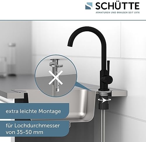 SCHÜTTE Cornwall 79161 Robinet de cuisine pivotant à 360 ° avec mitigeur monocommande Blanc : Bricolage