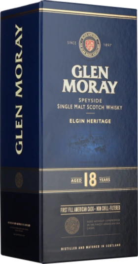 GLEN MORAY 18 YEARS SINGLE MALT 70CL