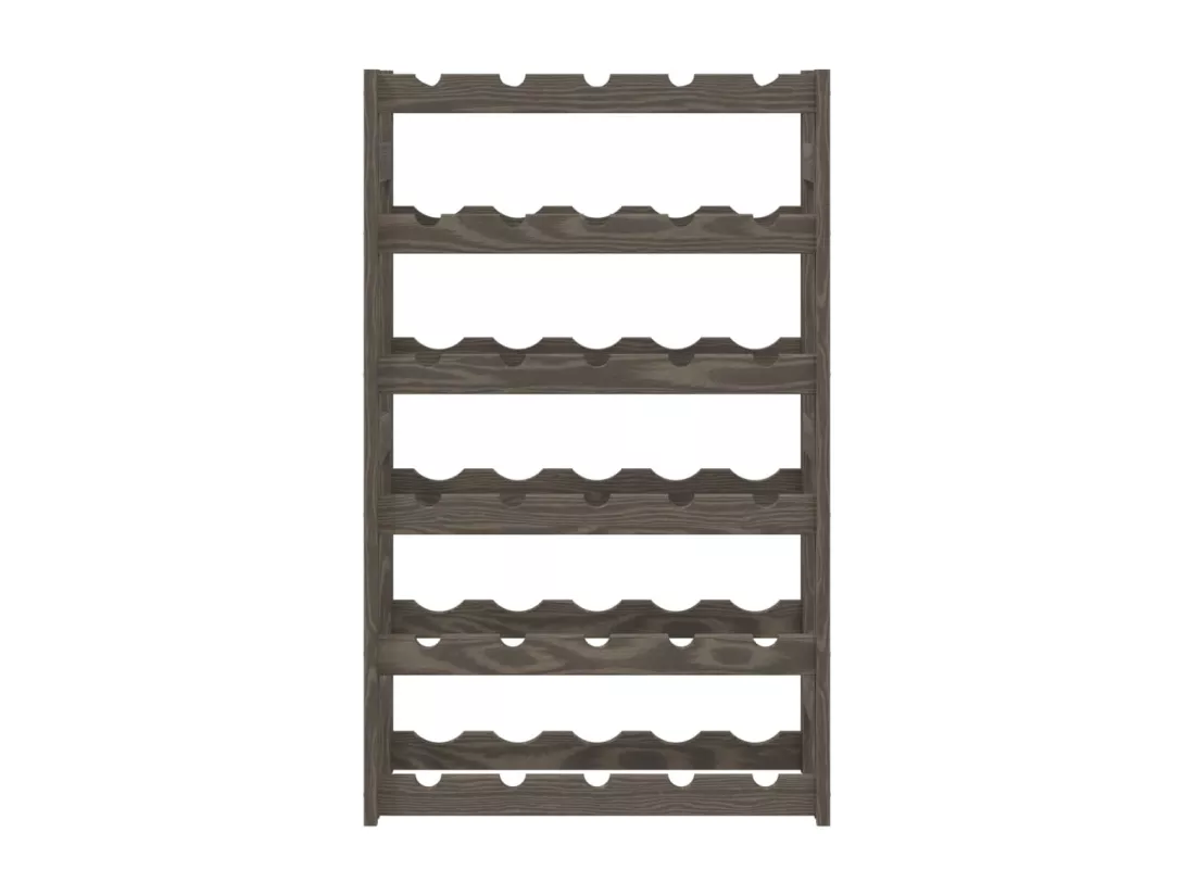Casier à bouteilles pour 30 bouteilles gris bois pin solide