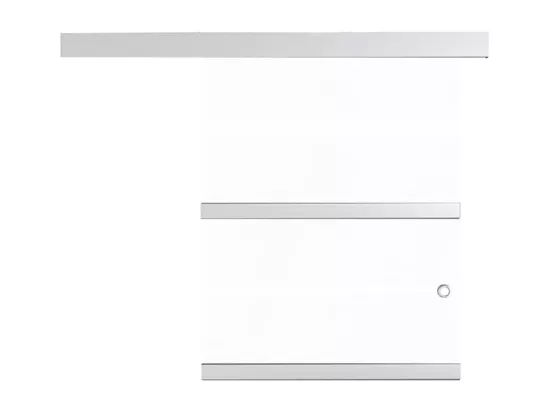 Porte coulissante Verre ESG et aluminium 102,5x212 cm Argenté - Design Élégant, Silencieuse, Légère