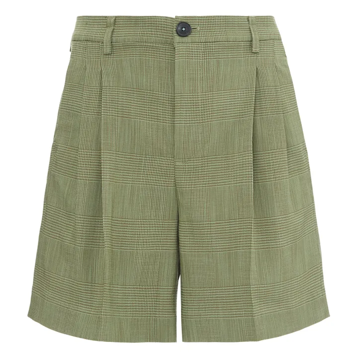 Bellerose Short Volkertje Carreaux - Collection Femme | Vert kaki