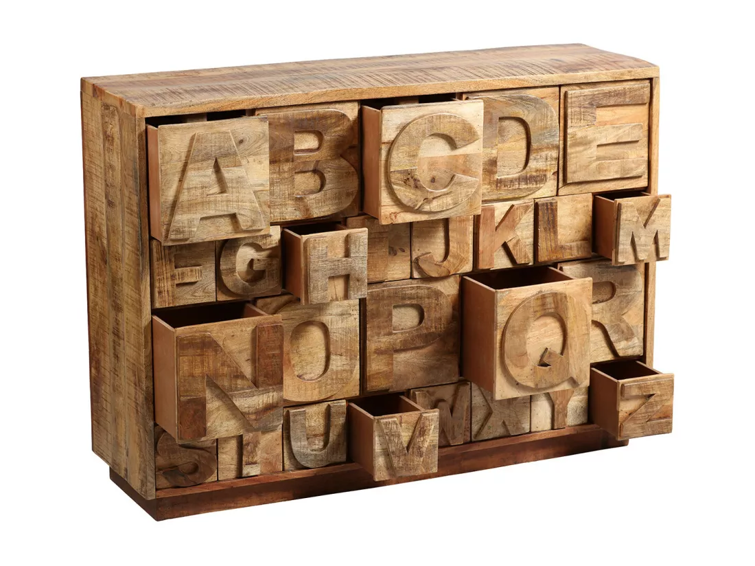 ALPHABET - Meuble de Rangement 26 Tiroirs