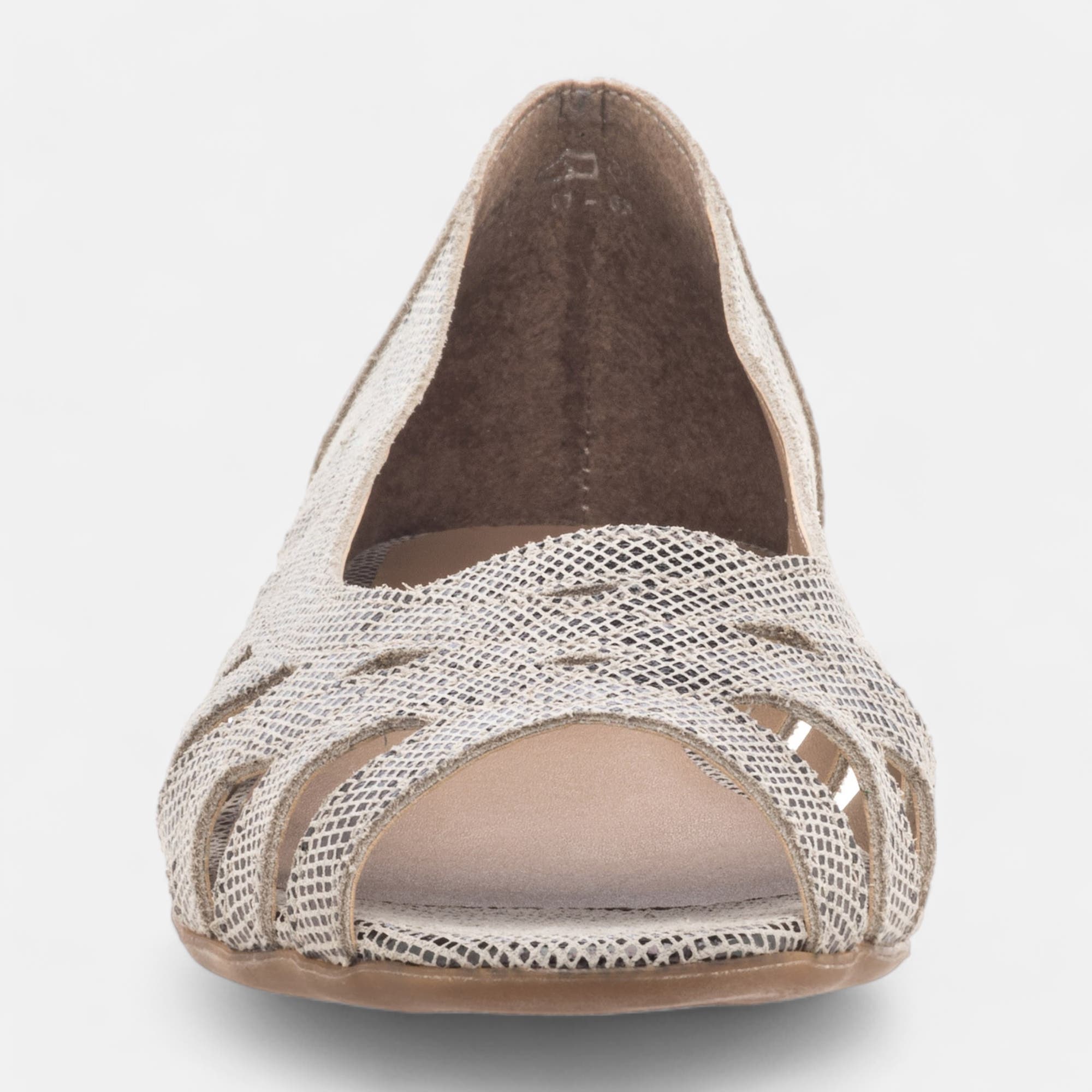 Ballerines Femme en cuir plomb