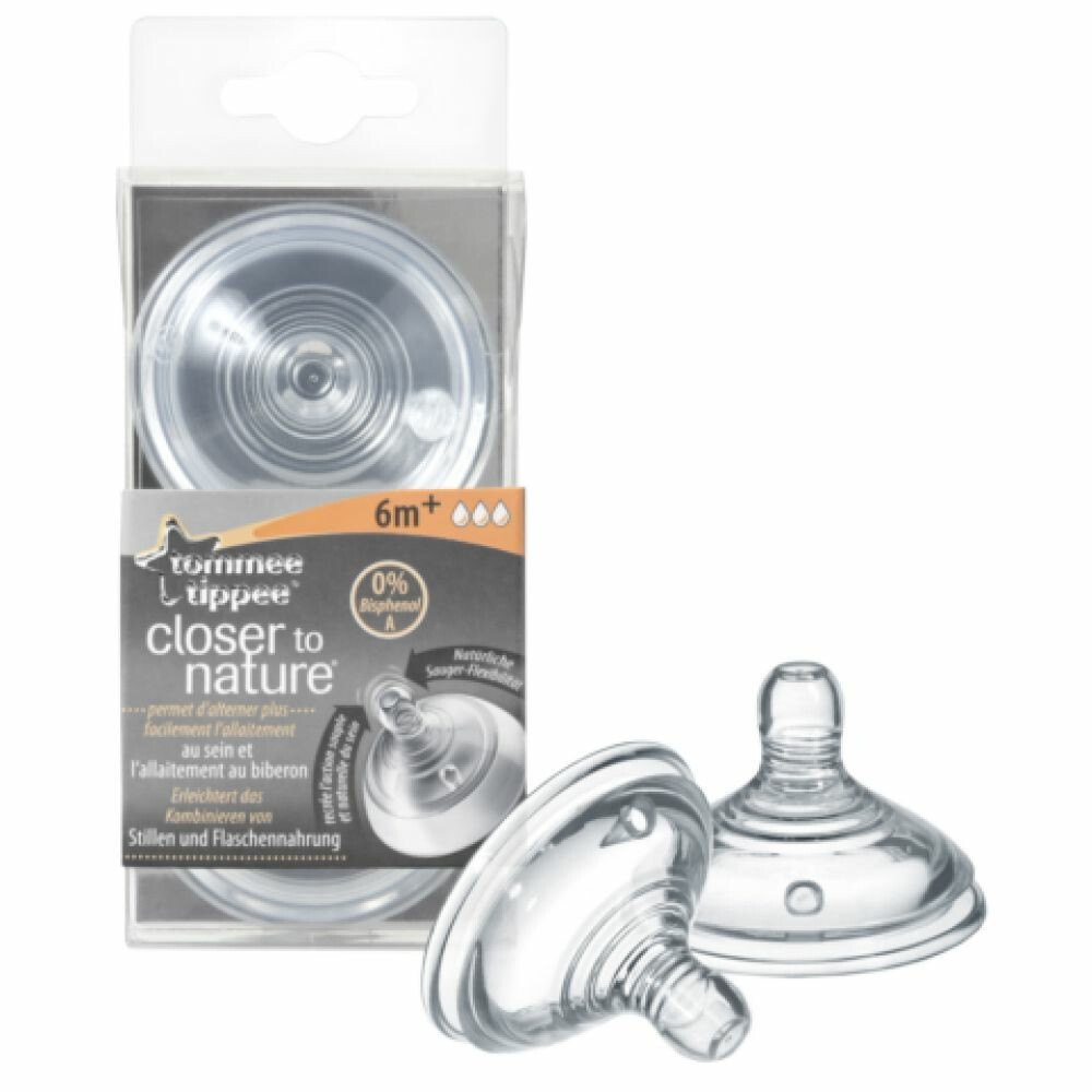 Tommee Tippee Closer to Nature Flesspeen 6+ mnd2 stuks
