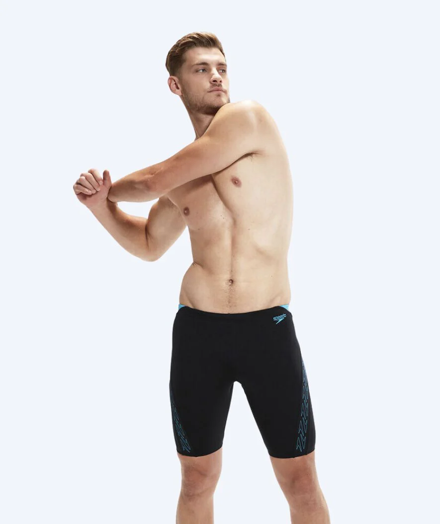 Speedo lange badebukser til mænd - Hyperboom Splice - Sort/blå