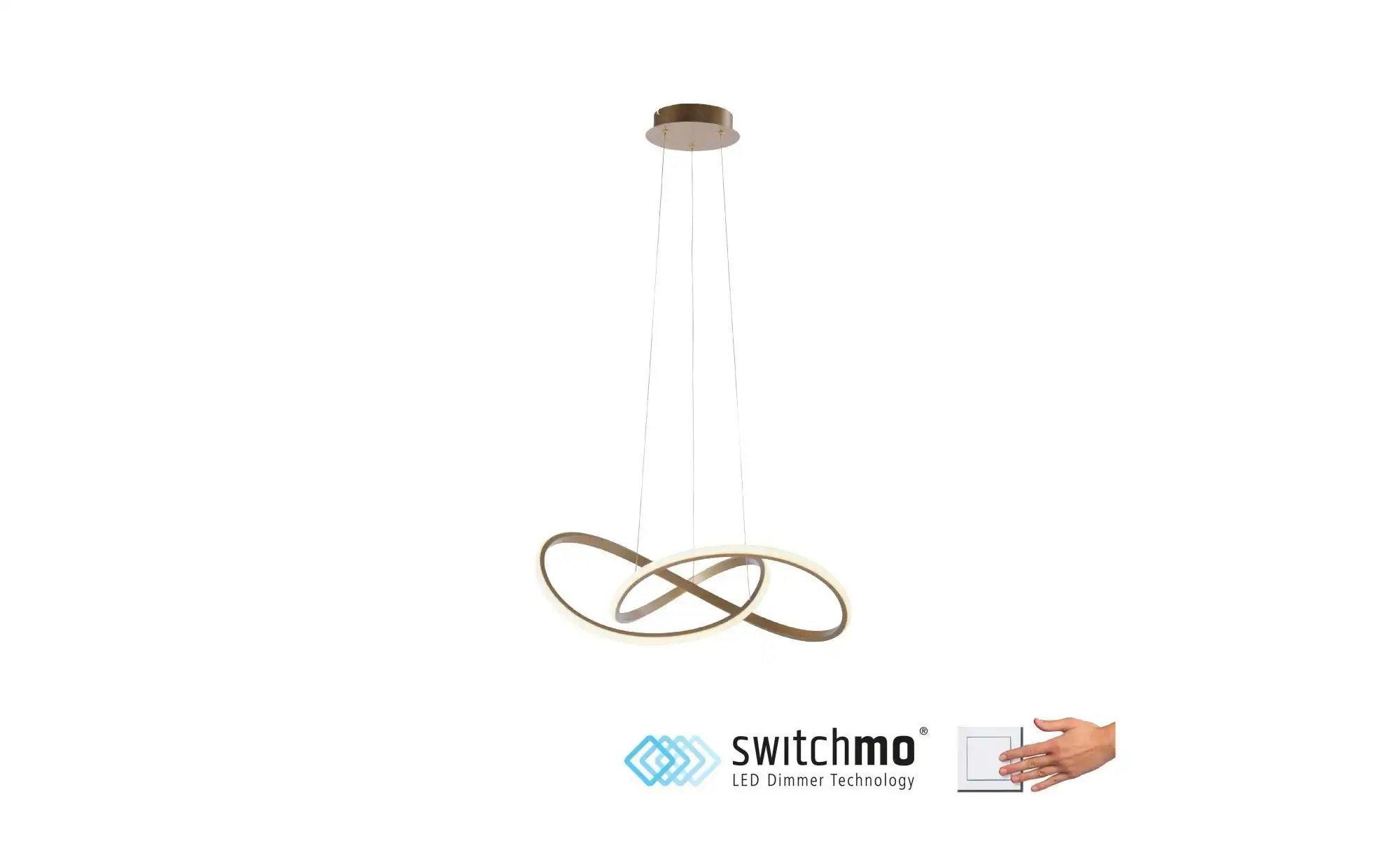 Paul Neuhaus LED-Pendelleuchte, messing-matt, geschwungen