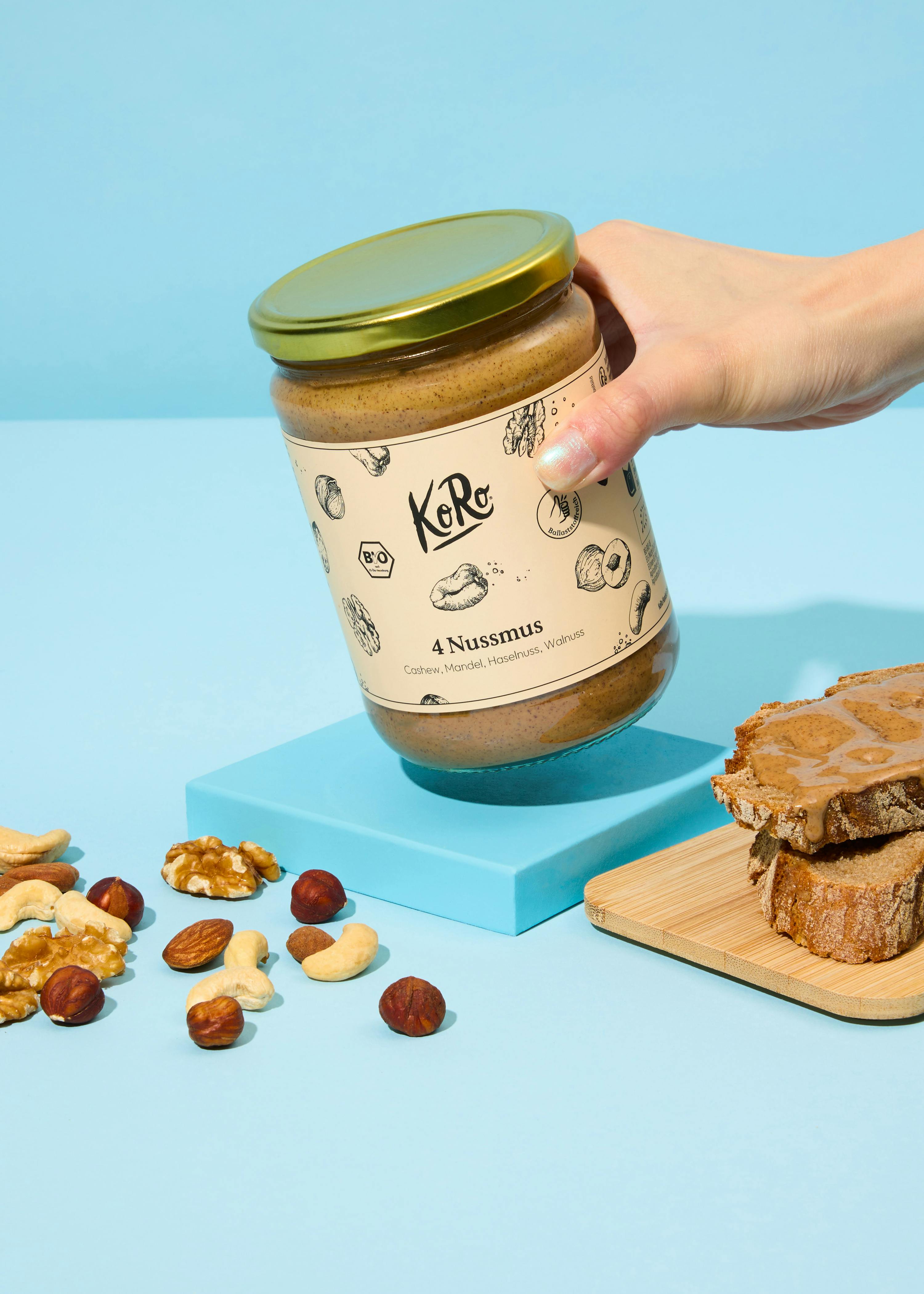 Bio 4 Nussmus aus Cashew, Mandel, Haselnuss und Walnuss 500 g