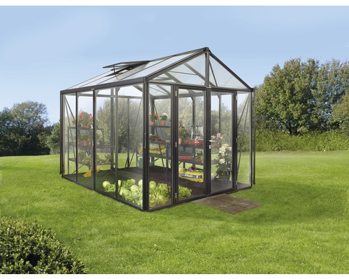 Kas Vitavia Zeus Comfort 8100, enkelvoudig veiligheidsglas/holle kamerpanelen met basisprofiel, 258,4 x 316,4 cm, zwart
