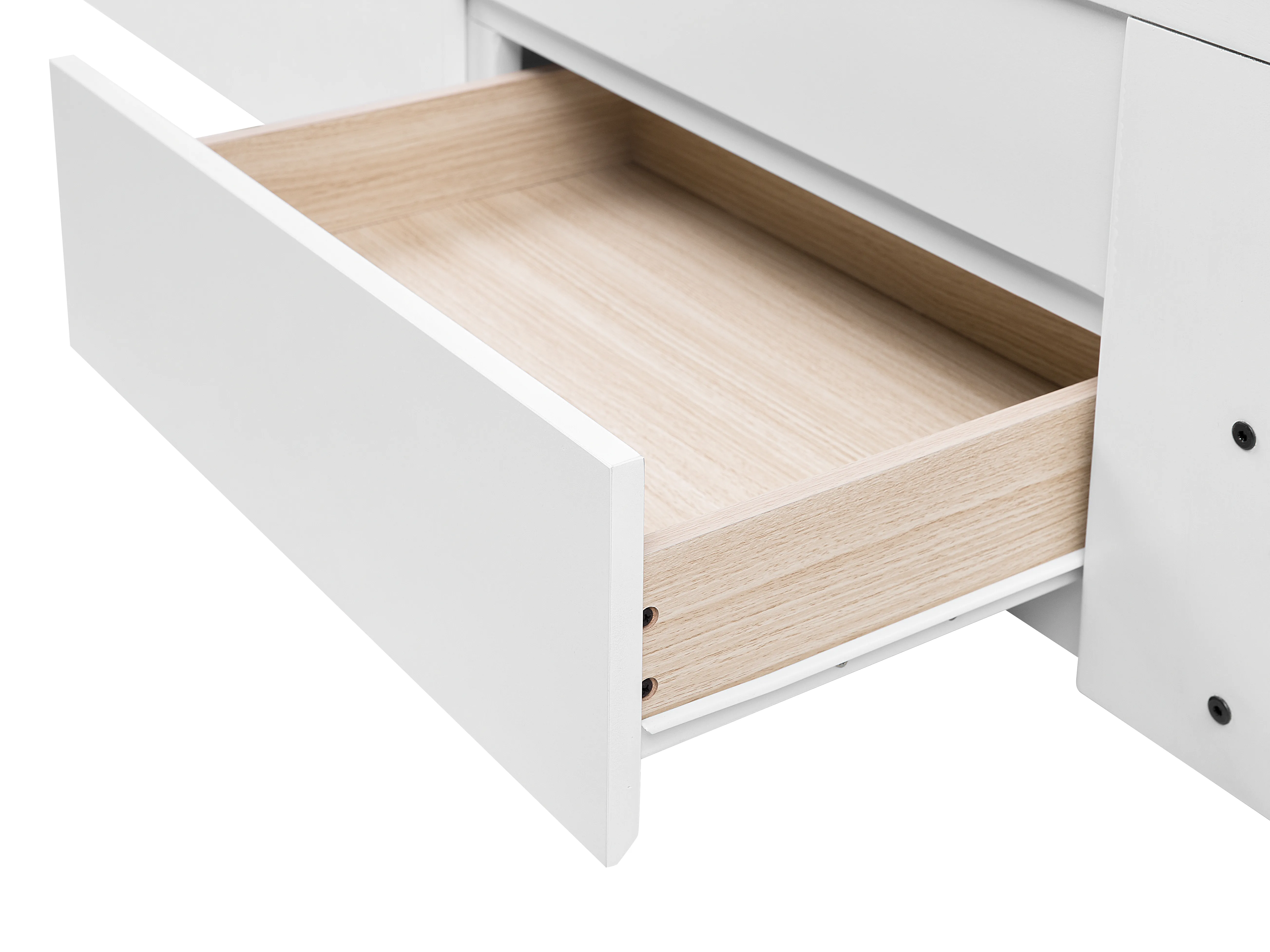 Bed met opbergladen Hout CAHORS 90 x 200 cm Wit