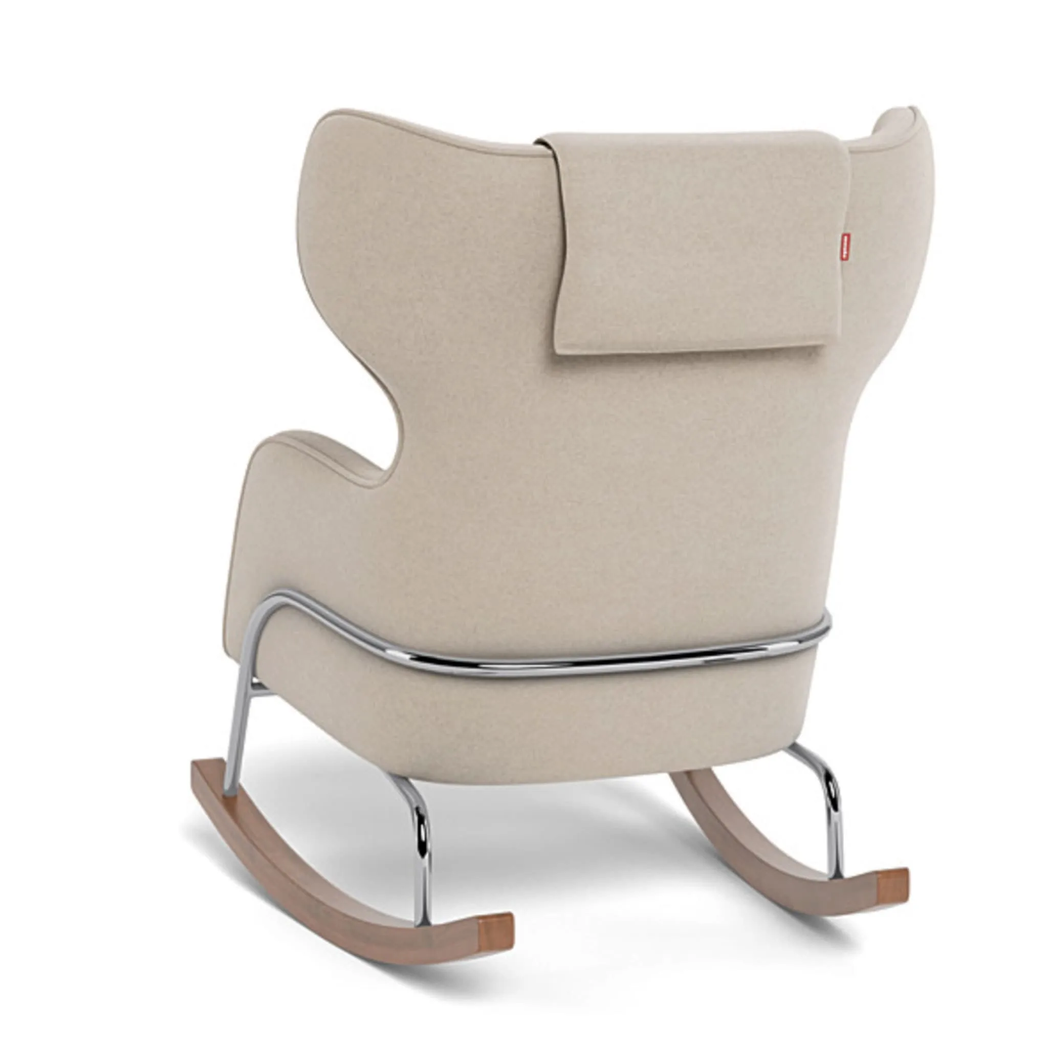 Monte Chaise Berçante Grand Jackson - Laine Oatmeal  Chrome