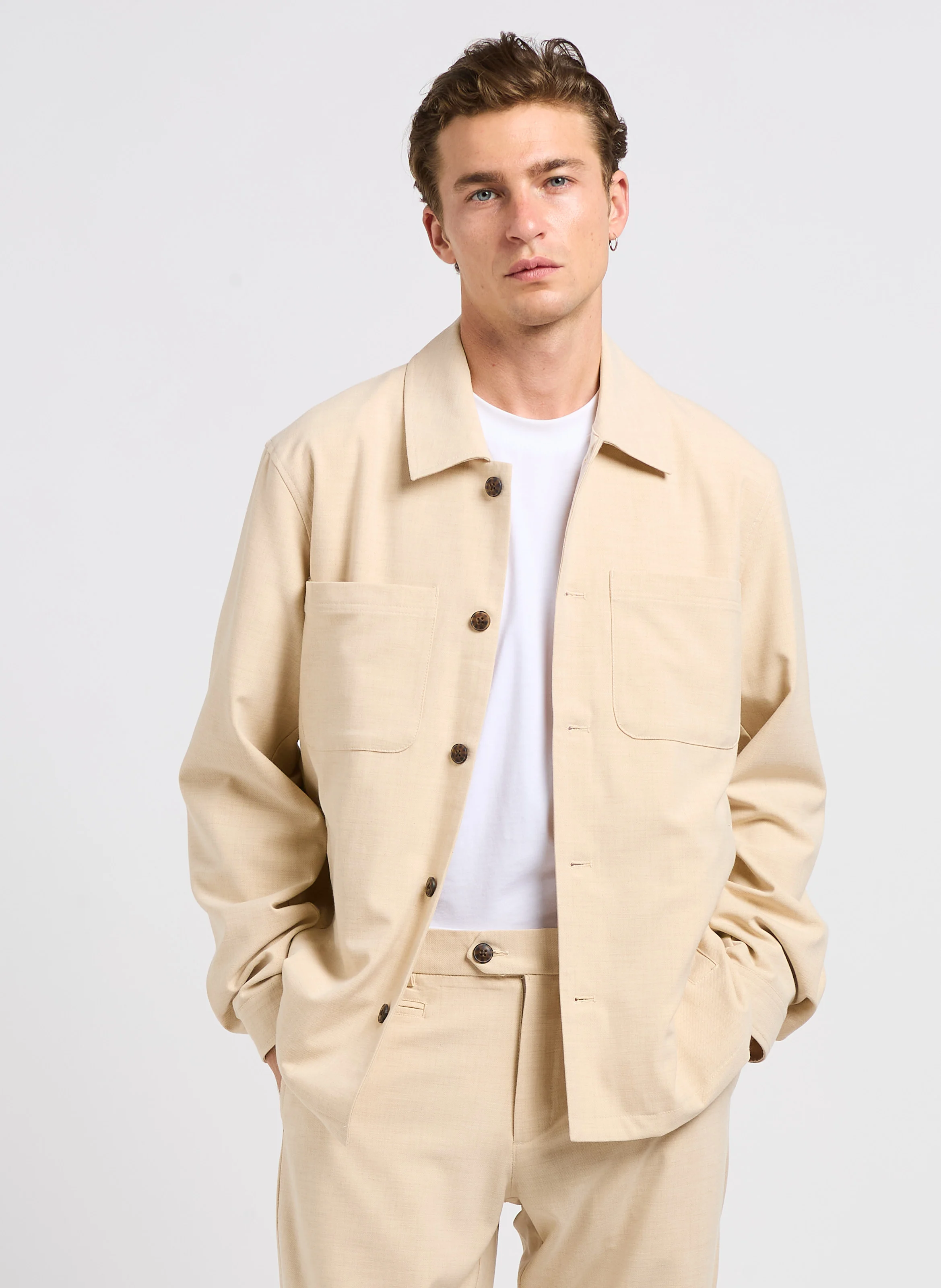 MARSEILLE - Surchemise col classique regular-fit | Marron