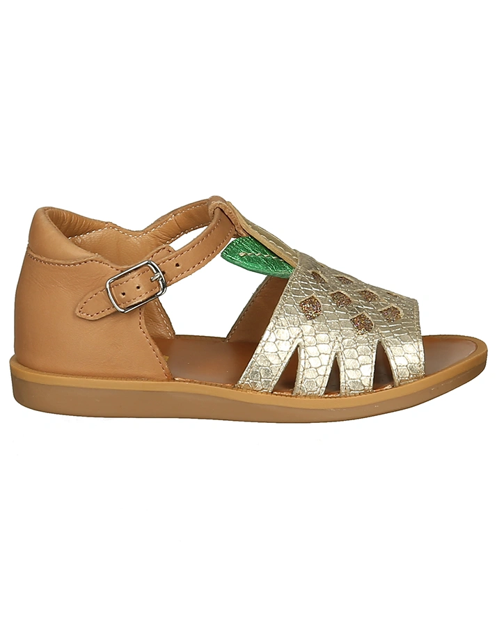 Leder-Sandalen POPPY – ANANAS in bunt