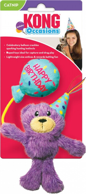 Kattelegetøj - Fødselsdags Bamse - Kong Occasions - 18 CM