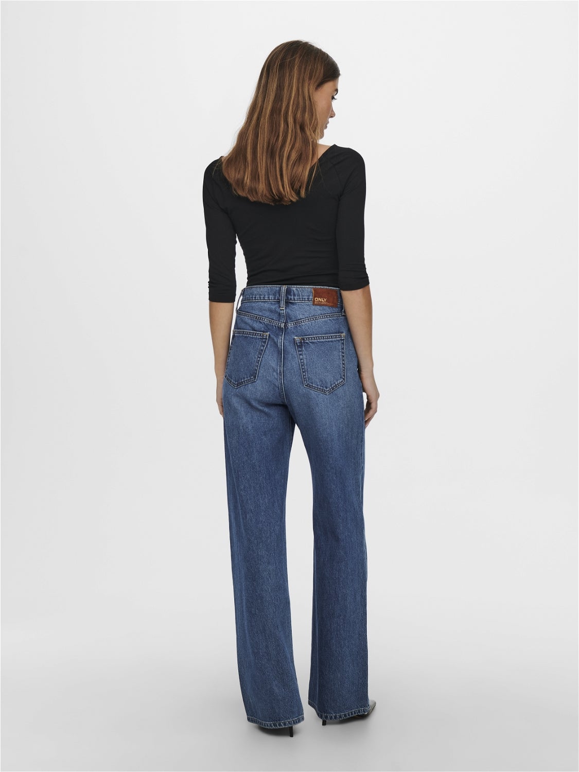 ONLHOPE Hohe Taille Weiter Beinschnitt Jeans Medium Blue Denim