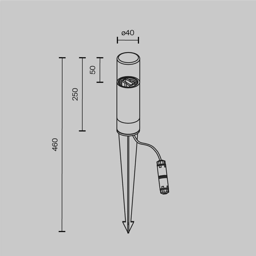 Glijdende padverlichting in grafiet en transparant G9 IP54 460mm