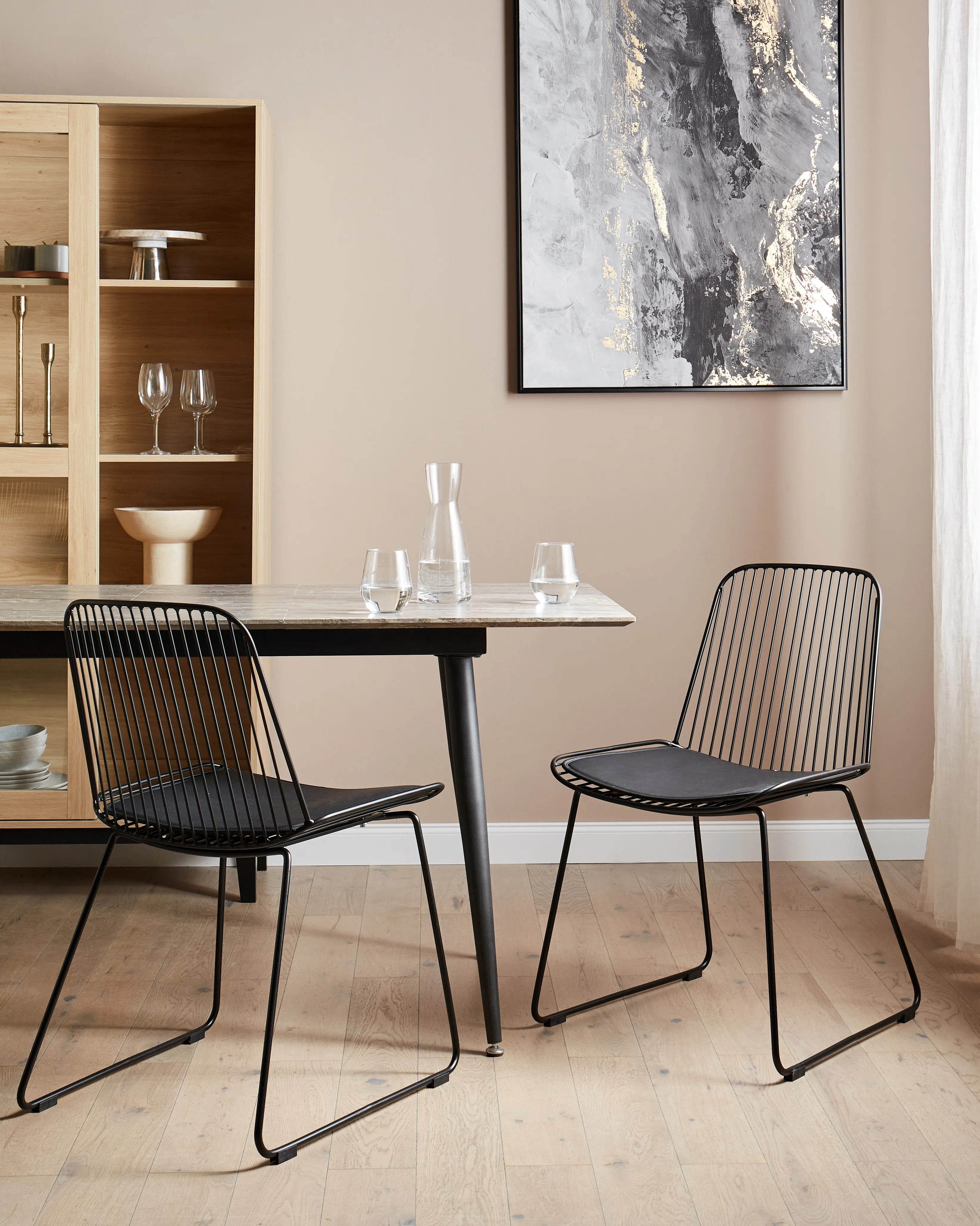 Set van 2 eetkamerstoelen PENSACOLA Metaal Zwart