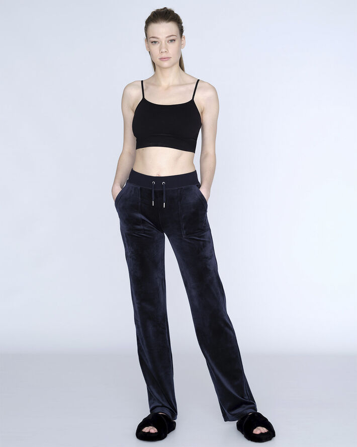 Juicy Couture Del Ray Classic Velour Pant Pocket Design Night sky